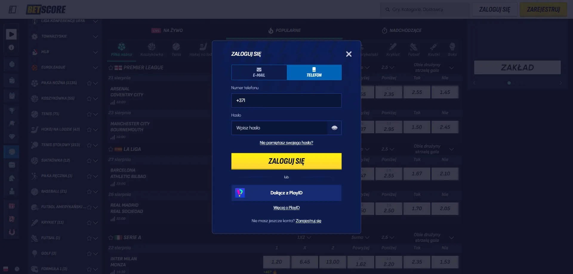 Logowanie do konta Betscore Casino – dostęp do gier i konta