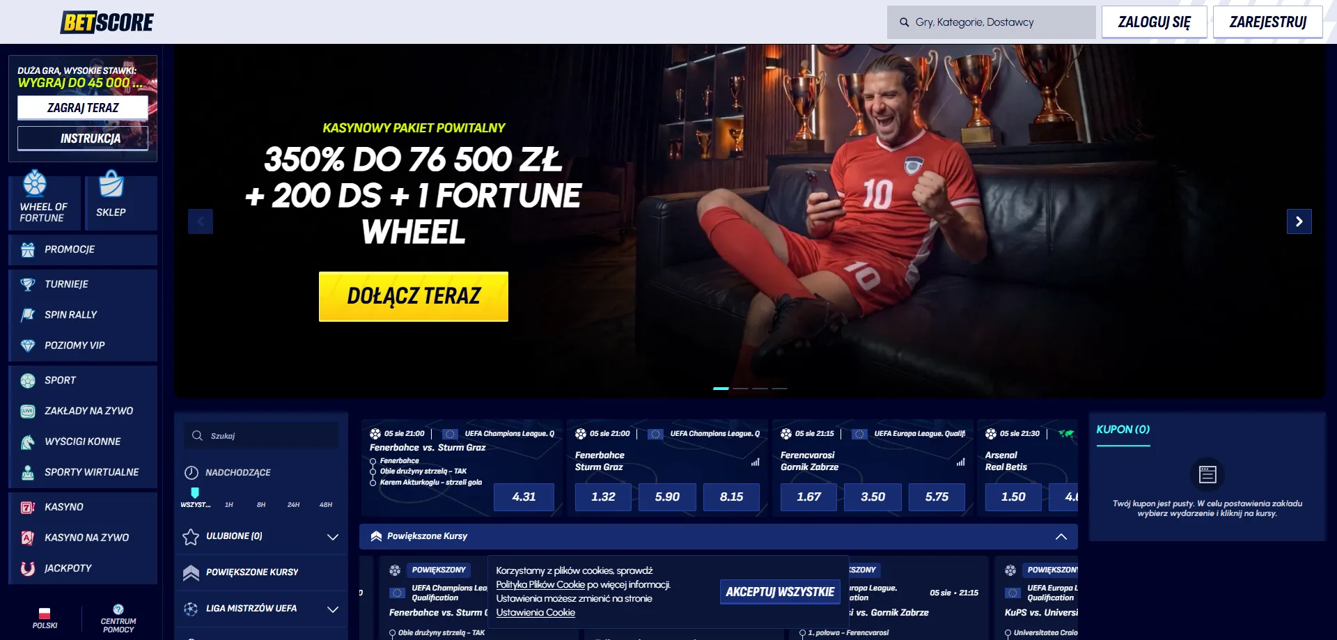 Metody płatności w Betscore Casino – depozyty i wypłaty